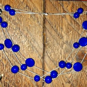 Navy blue bead necklace